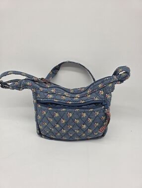 Vera Bradley Quilted Denim Blue Floral Crossbody Bag
